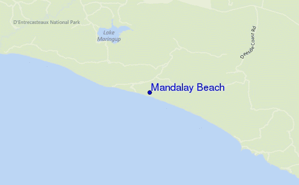 mapa de ubicación de Mandalay Beach