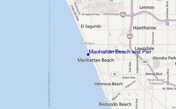 mapa de ubicación de Manhattan Beach and Pier