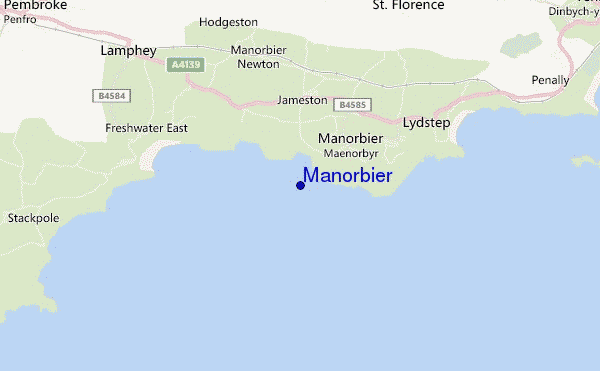 mapa de ubicación de Manorbier