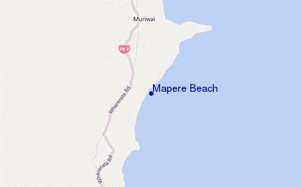 mapa de ubicación de Mapere Beach