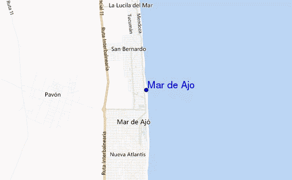 mapa de ubicación de Mar de Ajó