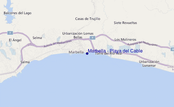 mapa de ubicación de Marbella - Playa del Cable