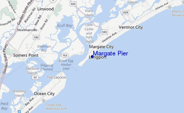 mapa de ubicación de Margate Pier