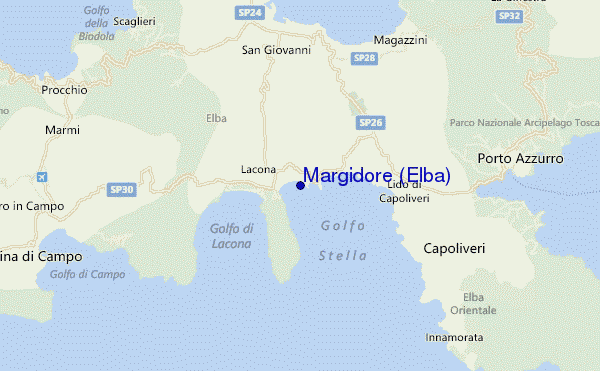 mapa de ubicación de Margidore (Elba)