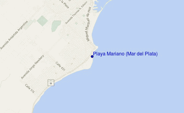 mapa de ubicación de Playa Mariano (Mar del Plata)