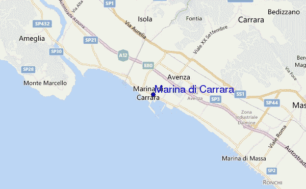 mapa de ubicación de Marina di Carrara