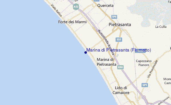 mapa de ubicación de Marina di Pietrasanta (Flumetto)