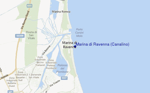 mapa de ubicación de Marina di Ravenna (Canalino)