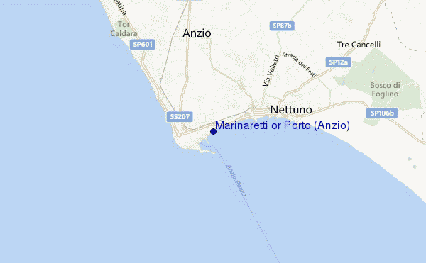 mapa de ubicación de Marinaretti or Porto (Anzio)