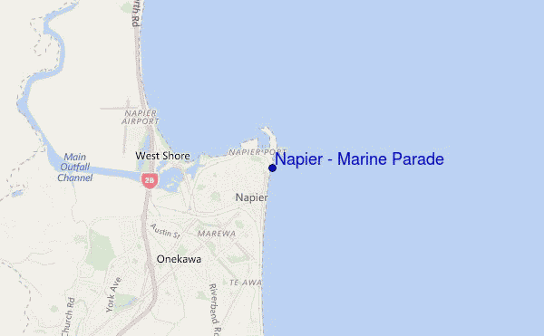 mapa de ubicación de Napier - Marine Parade