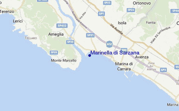 mapa de ubicación de Marinella di Sarzana