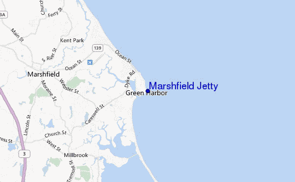 mapa de ubicación de Marshfield Jetty