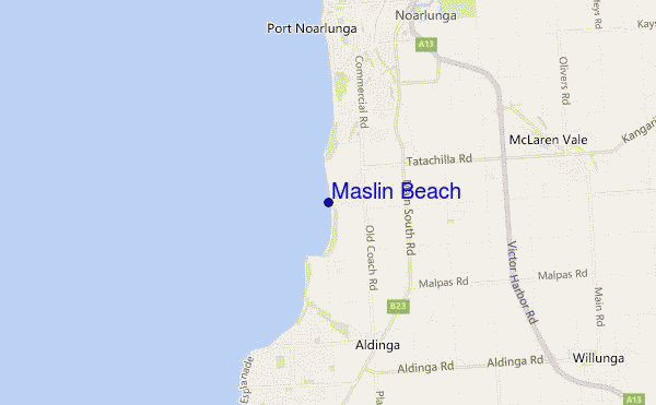 mapa de ubicación de Maslin Beach
