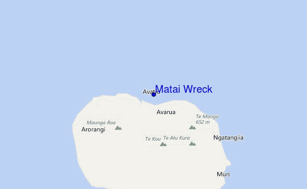 mapa de ubicación de Matai Wreck