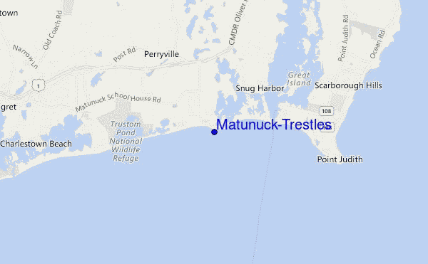 mapa de ubicación de Matunuck-Trestles