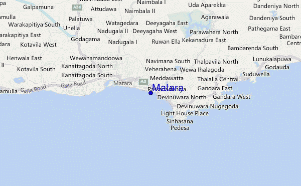 mapa de ubicación de Matara
