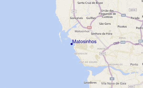 mapa de ubicación de Matosinhos