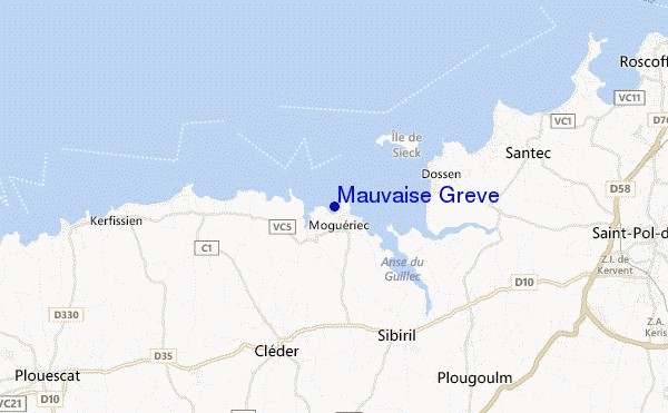 mapa de ubicación de Mauvaise Greve