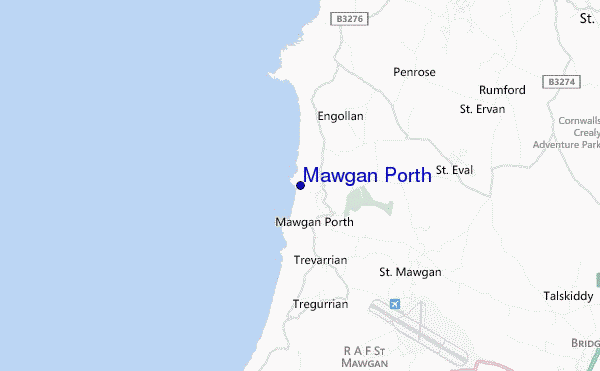 mapa de ubicación de Mawgan Porth