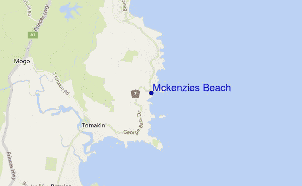 mapa de ubicación de Mckenzies Beach