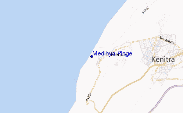mapa de ubicación de Medihya Plage