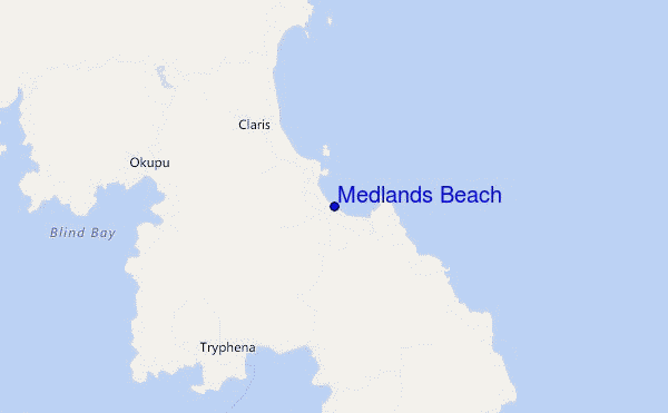mapa de ubicación de Medlands Beach