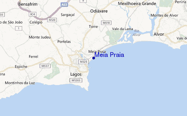 mapa de ubicación de Meia Praia