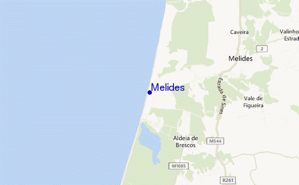 mapa de ubicación de Melides
