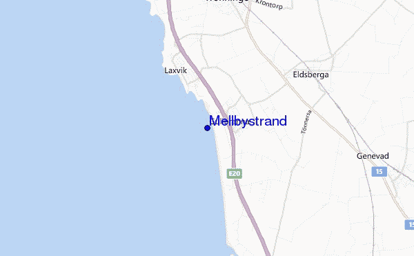 mapa de ubicación de Mellbystrand