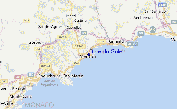 mapa de ubicación de Baie du Soleil