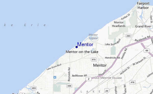 mapa de ubicación de Mentor