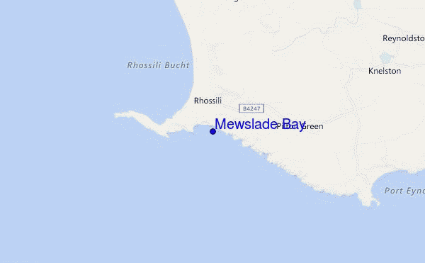 mapa de ubicación de Mewslade Bay