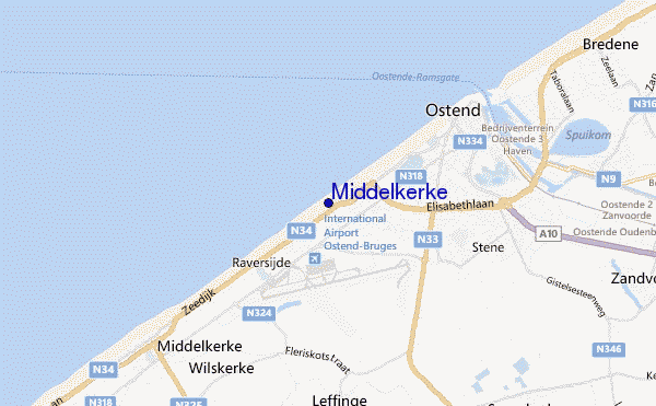 mapa de ubicación de Middelkerke