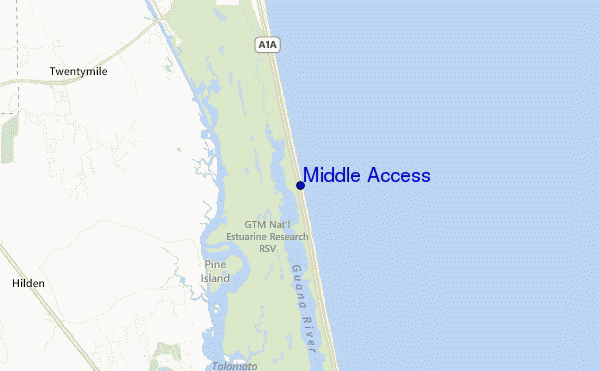 mapa de ubicación de Middle Access