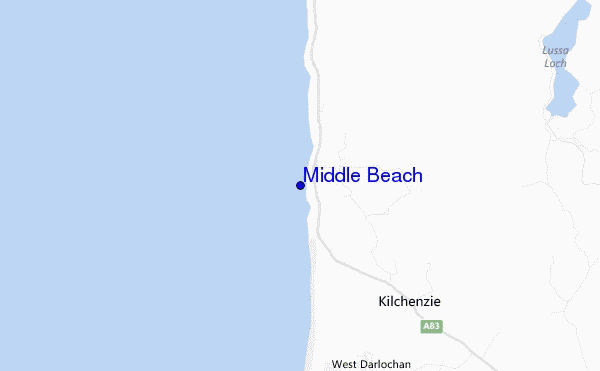 mapa de ubicación de Middle Beach