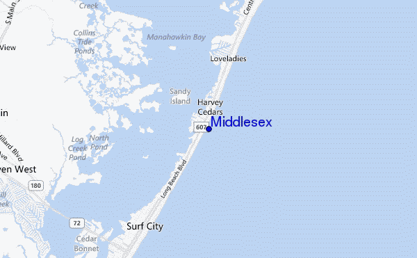 mapa de ubicación de Middlesex