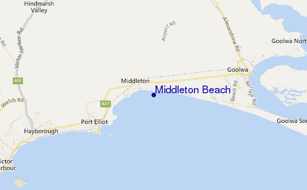 mapa de ubicación de Middleton Beach