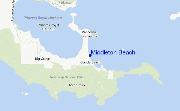 mapa de ubicación de Middleton Beach