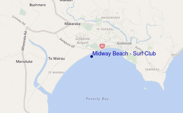 mapa de ubicación de Midway Beach - Surf Club