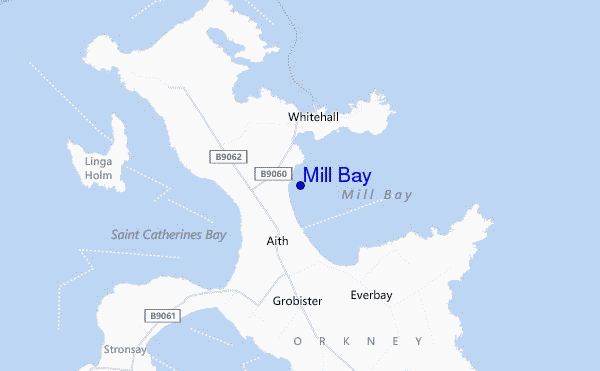 mapa de ubicación de Mill Bay