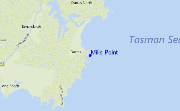mapa de ubicación de Mills Point