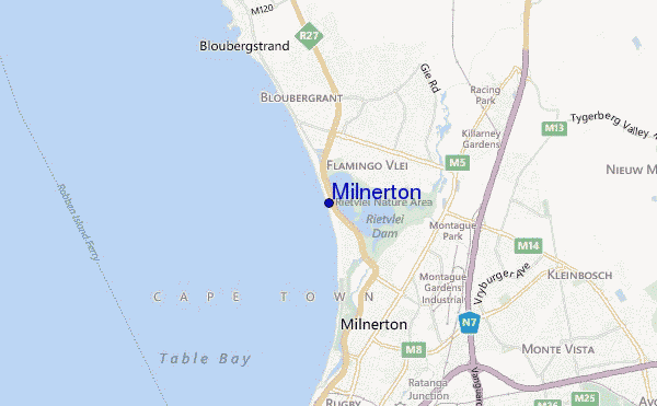 mapa de ubicación de Milnerton