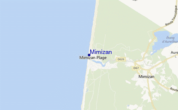 mapa de ubicación de Mimizan