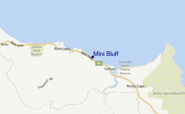 mapa de ubicación de Mini Bluff
