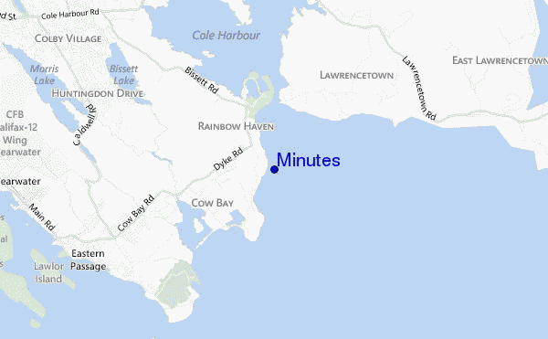 mapa de ubicación de Minutes
