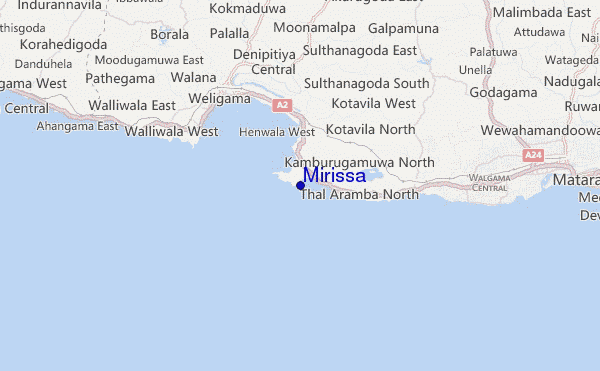 mapa de ubicación de Mirissa
