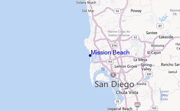 Mission Beach Location Map