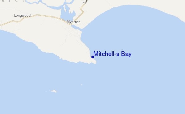 mapa de ubicación de Mitchell's Bay