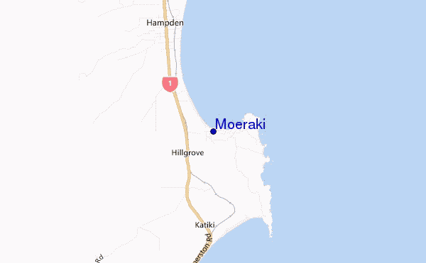 mapa de ubicación de Moeraki