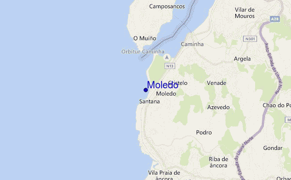 mapa de ubicación de Moledo